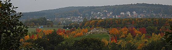 Blick vom Kienberg auf den Forstpark Tharandt und Kurort Hartha